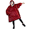 Оверсайз плед-халат з капюшоном 80х100 см Huggle Hoodie унісекс, Бордовий / Зимова толстовка худи, фото 6