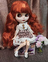Кукла шарнирная Блайз Blyth TBL ACY пышные огненно рыжие волосы, светлая кожа + 10 пар кистей + одежда