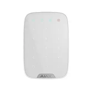 Клавіатура для сигналізації Ajax KeyPad White бездротова, сенсорна
