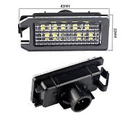 2 шт. светодиодные LED фонари подсветки номера Джип Jeep Grand Cherokee Compass Patriot Fiat 500 Dodge Viper