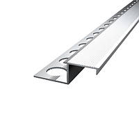 Z-подібний профіль для плитки алюмінієвий 2,71 м срібло ПАС-2378 / плитковий профіль / Z-профіль для сходів