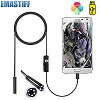 Эндоскоп для Смартфона Гибкий USB /OTG 2метра 7мм /Для Труб и Авто