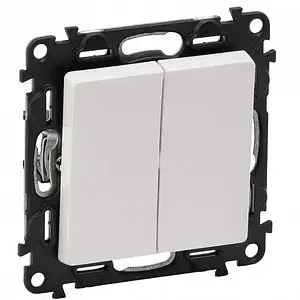 Перемикач Legrand Valena Life 2 кл Phantom White автоматичні клеми, 10АХ 250В