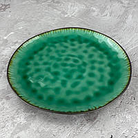 Тарелка плоская керамическая (овальная) «Зеленая лагуна» | 27 см