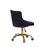 Стілець Олімп чорний оксамит OLIMP GD - Office на золотий хрестовині з колесами, фото 2