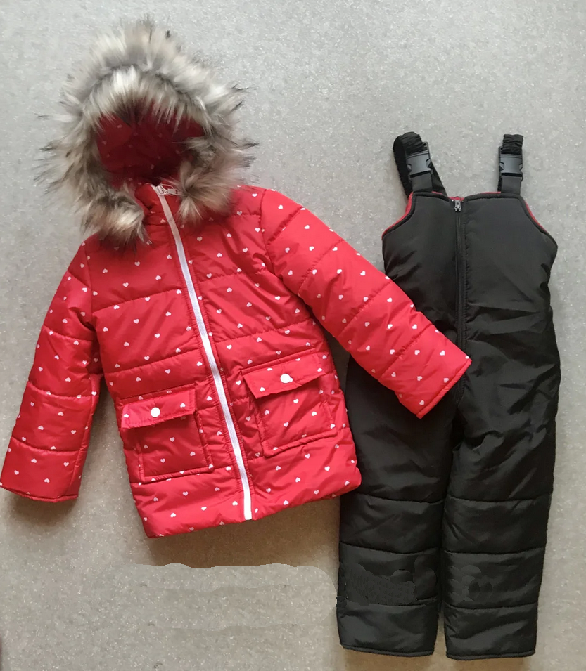 Дитячий теплий зимовий комбінезон для дівчинки 92-104 - фото 2 - id-p386059204