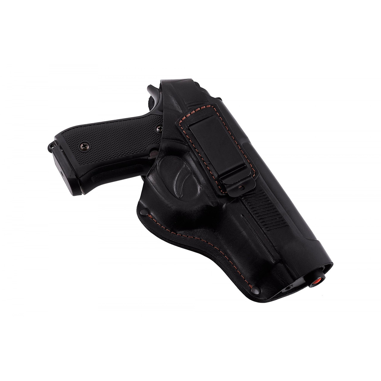 Кобура Beretta 92 (Беретта) на пояс поясна + прихованого носіння з кліпсою (шкіряна, чорна)
