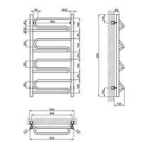 Сушарка для рушників водяна Lidz Zigzag (CRM) D32/20х1/2" 500x1000 P4, фото 2