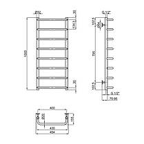 Сушарка для рушників водяна Lidz Standard (CRM) D32/20х1/2" 400x1000 P8, фото 2