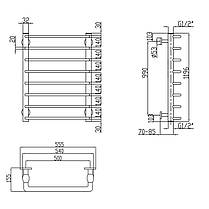 Сушарка для рушників водяна Lidz Standard (CRM) D32/20х1/2" 500x1200 P8, фото 2