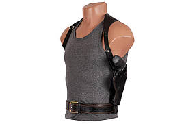 Кобура Револьвер 4 оперативна + поясна не формована (шкіра, чорна)