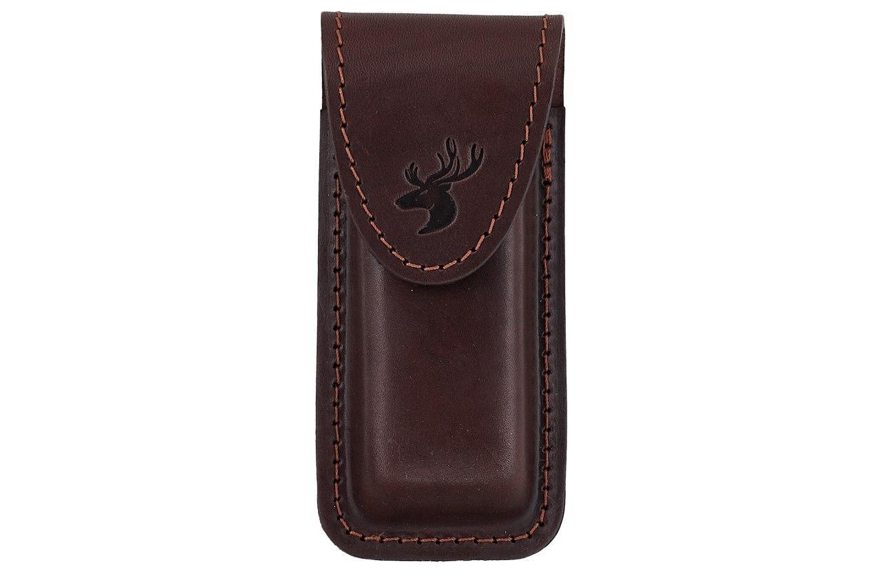 Чохол для складного ножа, ліхтарика на липучці XL (шкіра, велюр, коричневий), фото 1