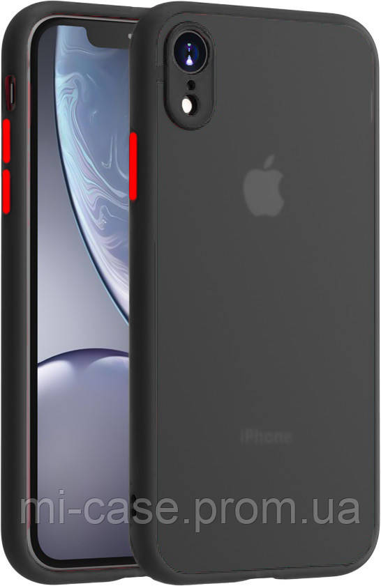 Протиударний матовий чохол для iPhone XR Чорний