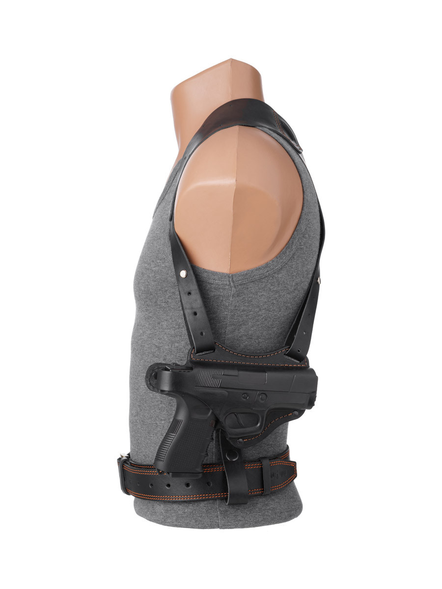 Кобура для Retay G-17, Glock-17 Глок-17 T 910 "Flarm" /кобура 2в1 оперативна + поясна (шкіряна, чорна), фото 1