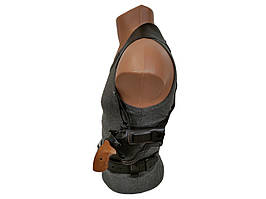 Кобура Револьвер 3 оперативна + поясна + прихованого носіння не формована з кліпсою (шкіра, чорна)