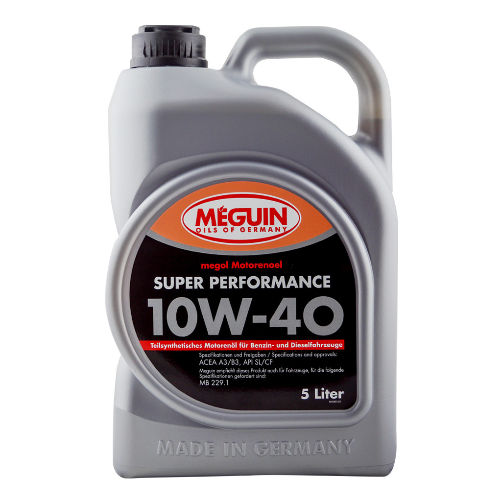 Купить Масло моторное MEGUIN SUPER PERFORMANCE SAE 10W40 5л, цена 881. ...