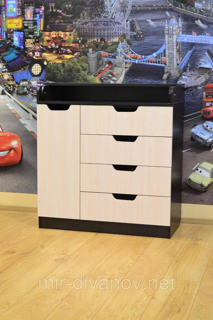 Комод з пеленальним блоком 4+1 Софт Венге Магія+Дуб Молочний, фото 1