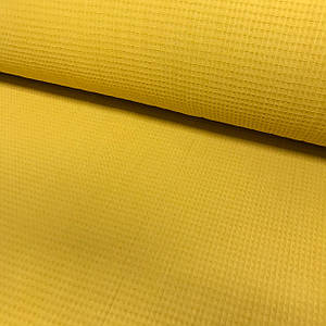 Піке (клітка) вафельна тканина, колір гірчиця (шир. 2,40 м)