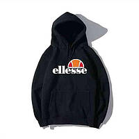 Худи Ellesse черное с лого Эллис HOODIE мужское Кенгуру с карманом Кофта с капюшоном Пайта весенняя, зимняя