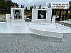 Сучасний сімейний пам'ятник з білого мармуру з серцем № 25, фото 6