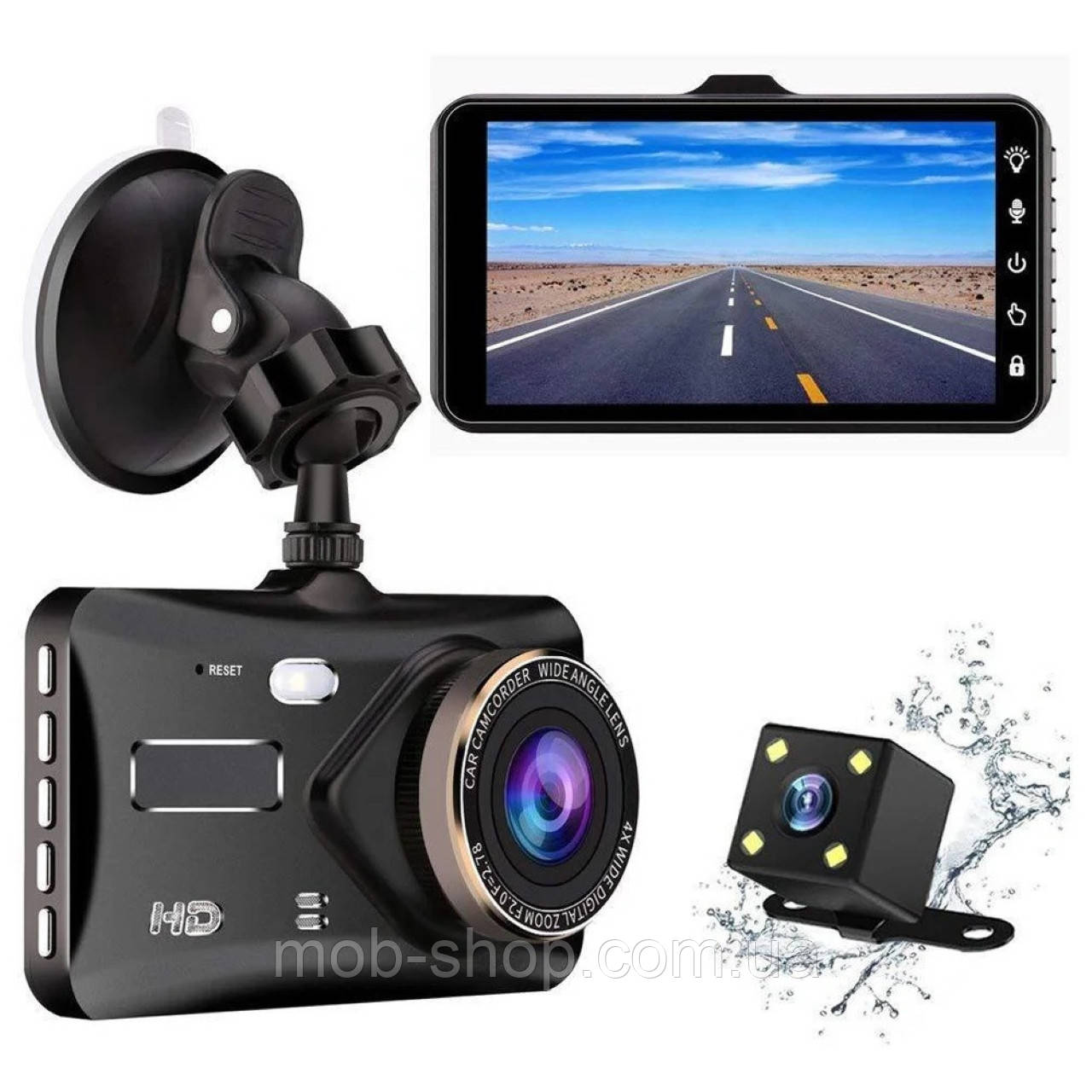 Сенсорний відеореєстратор DVR BT100 Full HD 4" автомобільний реєстратор з камерою заднього виду
