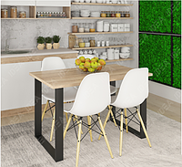 Современный стол обеденный прямоугольный, кухнонный стол в стиле лофт 120 см Opendoors