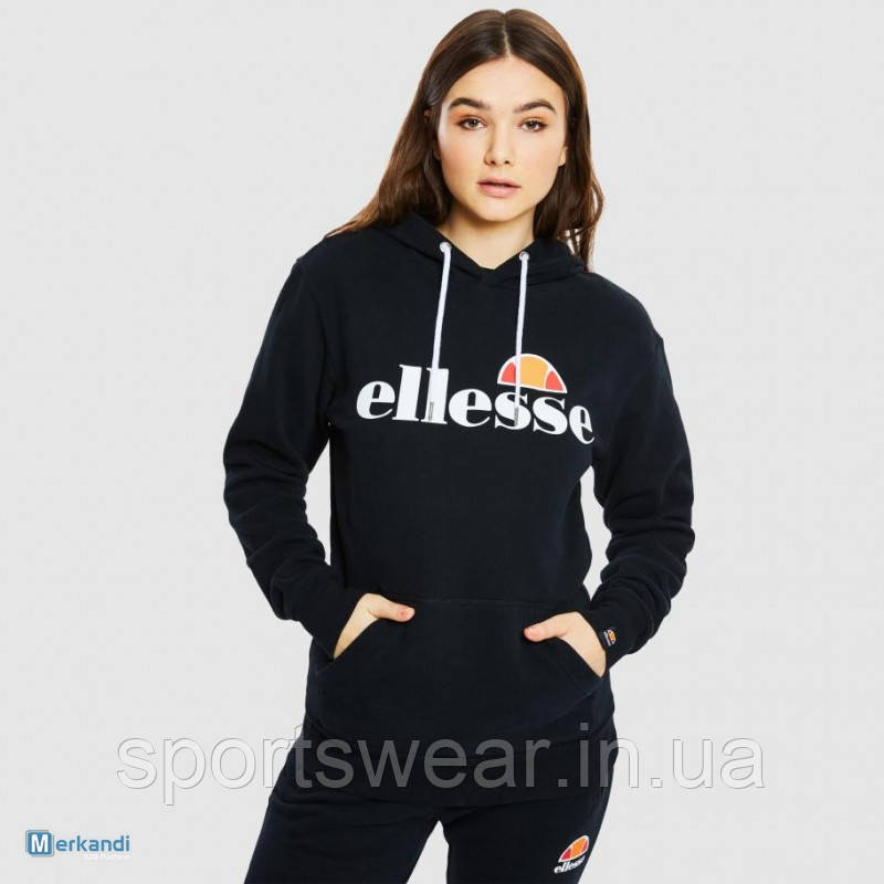 Кофта-Кенгуру Ellesse жіноча Толстовка з принтом Елліс бавовняне Худі Еліс на весну, літо Пайта з кишенею