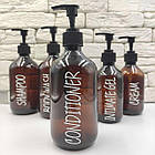 Набір дозаторів для ванної "Кіото" коричневий пластик (5 шт) англ., фото 3