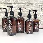 Набір дозаторів для ванної "Кіото" коричневий пластик (5 шт) англ., фото 4