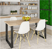 Современный стол обеденный прямоугольный, кухнонный стол в стиле лофт 1600 см Opendoors