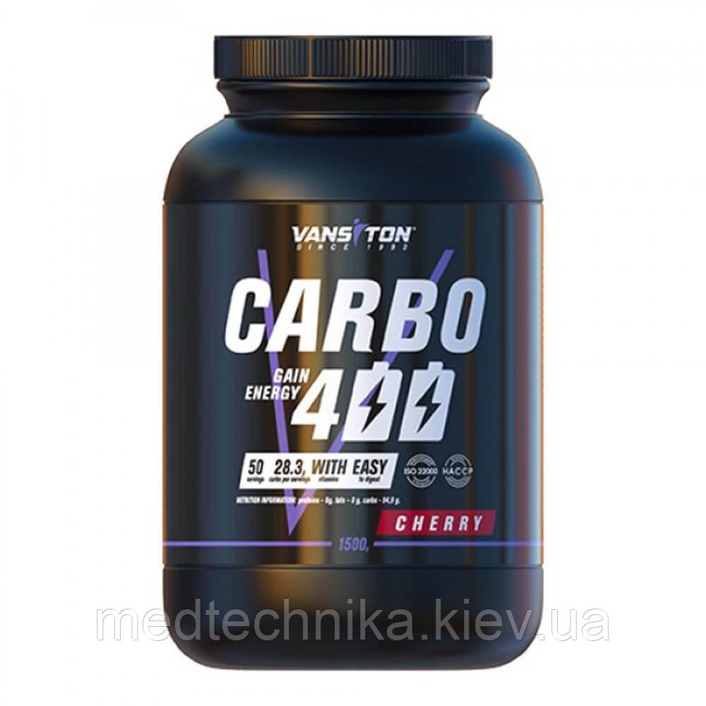 Гейнер Карбо 400, вишня, 1,5 кг, Vansiton, фото 1