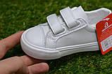 Дитячі шкіряні кросівки Apawwa  білі кеди на липучці  20-24, фото 5