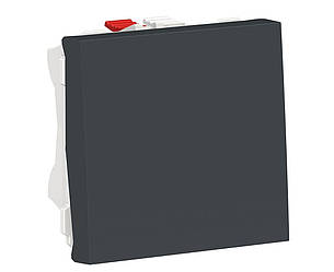 Unica New вимикач 1-клавішний схема 1, 10А, 2 модуля антрацит Schneider Electric, NU320154