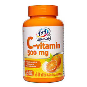 Вітамін C 500 мг жувальні таблетки зі смаком апельсина 1x1 Vitamin 60 таб Угорщина Оригінал
