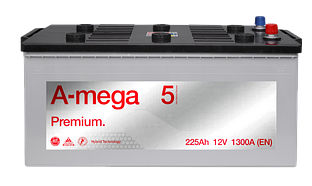 Аккумулятор A-mega Premium (M5) 6СТ-225-А3 Flat (3;4)
