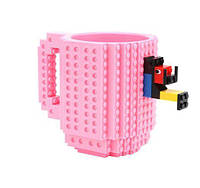 Кружка лего - чашка конструктор в стиле LEGO 350 мл розовая