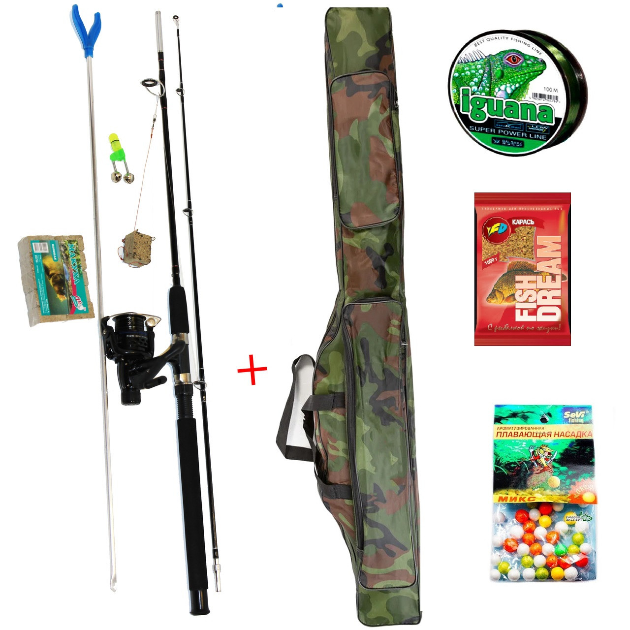 Набір спінінг Crocodile 2.1 м +котушка Кобра в зборі, фото 1
