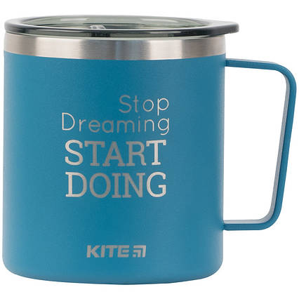 Термокухоль 400 мл, синя Stop dreaming Start doing, фото 1