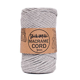 Еко шнур Macrame Cord 3 mm, колір Світло-сірий