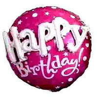 Куля фольгована кругла з об'ємними літерами "Happy".Цвіт: Рожевий. Размер:24" (60см)