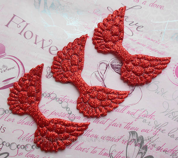 Аплікація № 335, 5х3,5см коралова