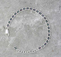 Браслет срібний "Арабка (бісмарк арабський)" з камінчиками містік