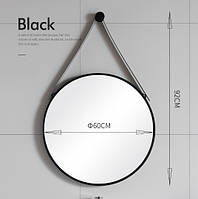 Настенное круглое зеркало. Модель RD-1085 Черный, 60х60см