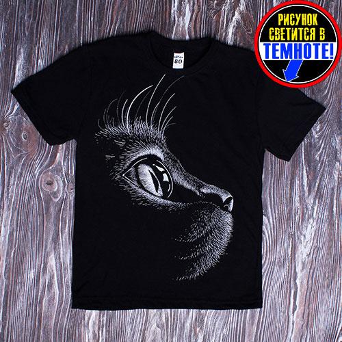 Дитяча (підліткова) футболка "Кішка", що світиться в темряві, для дівчат, дітей і підлітків