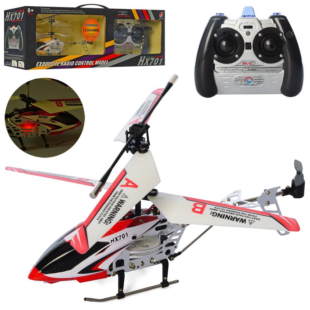 Вертоліт HX701T радіокер., акум., гіроскоп, 3,5 каналу, USB, 2 кольори, світло, кор., 41-14-9,5 см, фото 1