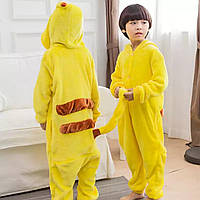 Костюм детская пижама кигуруми Покемон желтый Пикачу Детские костюмы пижамы кенгуру желтые Покемоны 110 см.