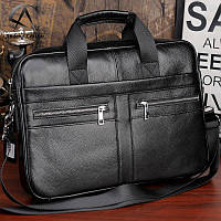 Кожаный портфель мужской A4, сумка для ноутбука 3 в 1 размер 40*30 см деловой. НАТУРАЛЬНАЯ КОЖА