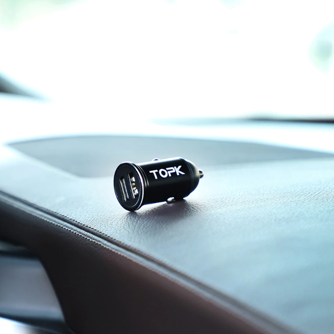 Автомобильное зарядное устройство TOPK на 2 USB порта 5V/.3.1А - фото 8 - id-p1543189420