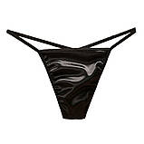 Стринги чоловічі чорні атласні, фото 2