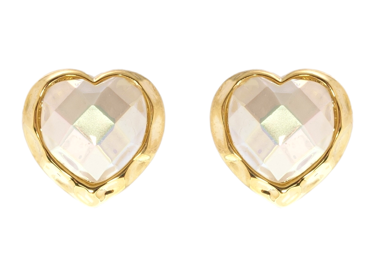 Сережки Xuping QQMM Позолота 14K пусети "Сердечки з перламутровими вставками"